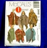 McCalls 3448 Easy 1 hr 6Look PONCHO Patterns Sizes S L 023795344814 