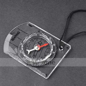 MINI OUTDOOR HIKING CAMPING BASEPLATE COMPASS MAP MM INCH MEASURE 