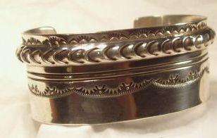 Sterling Silver Cuff Bracelet R. Twinhorse Navajo  