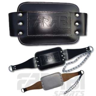 weight lifting body building dip belt padded leather black  