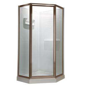   68.5 in.Neo Angle Shower Door in Brushed Nickel Finish with ClearGlass
