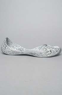 Melissa Shoes The Melissa Campana Zig Zag in Silver Glitter 