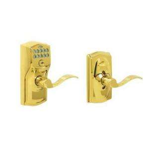 Schlage Camelot Bright Brass Accent Keypad Lever FE595 CAM 505 ACC at 