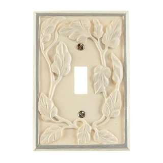 Amerelle 1 Gang Resin Leaf Toggle Wall Plate 8335TW 