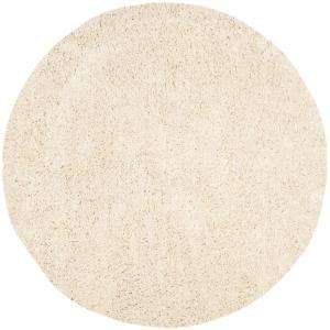   Shag White 4 Ft. X 4 Ft. Round Area Rug SG240A 4R 