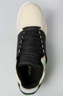 SUPRA The Skytop III Sneaker in Cream Waxed Twill Black Neon Green 