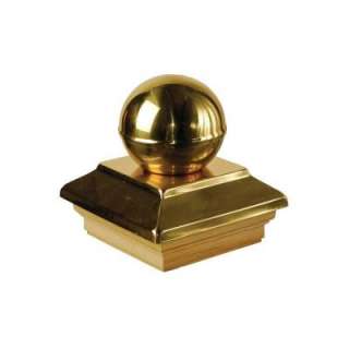   in. x 4 in. Polished Brass Pine Ball Post Cap 73700 