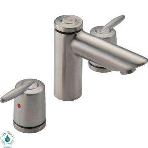 Delta Grail 8 In. 2 Handle Mid Arc Bathroom Faucet in Stainless Steel 