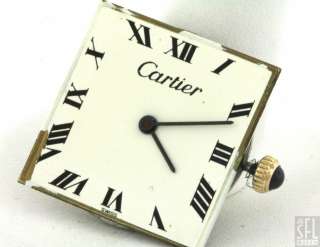 CARTIER VINTAGE 14K GOLD SQUARE MENS WATCH W/ CONCORD MOVEMENT  