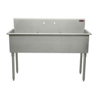 Griffin Products Freestanding Stainless Steel 51x21.5x42 2 Hole Triple 