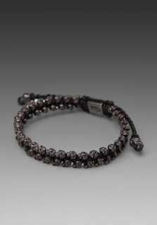 COHEN Oxidized Double Skull Bracelet in Black  