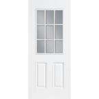   in. x 80 in. Steel White Prehung Right Hand Inswing 9 Lite Entry Door