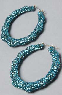 Melody Ehsani The Swarovski Bamboo Earring in Neon Turquoise 