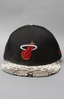 Menaud Sportswear The Miami Heat Snakeskin Snapback Hat in Black 