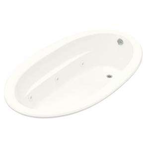 KOHLER Sunward 6 Ft. BubbleMassage Bath With Reversible Drain in White 