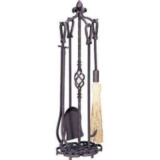UniFlame 5 Piece Fireplace Tool Set With Horseshoe Handle F 1686 at 