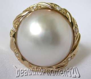   white mabe pearl ring 14k gold i starting so low price i believe best
