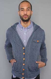 The Scifen Company The Sangria Hooded Cardigan in Heather Navy 