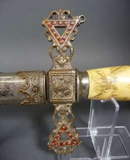   Masonic Knights Templar Sword & Scabbard Henderson Ames Co. Germany