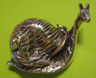 Handcrafted Sterling Silver Garden Snail In Shell Pin  