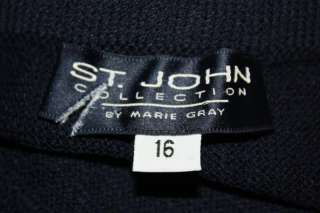 St John Collection Navy Blue Santana Knit Pants Size 16  