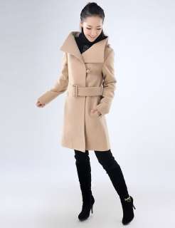 New Fashion Womens Temperament collar cashmere wool coat jacket 