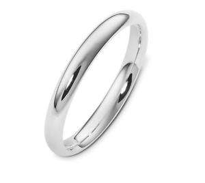 Classic Polished Tungsten Carbide Wedding Band Ring 3mm  