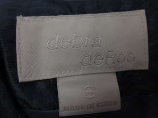 DEBRA DEROO Blue Shiny Collared Button Down Blazer Sz S  