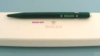 ROLEX Kugelschreiber Ballpoint Pen Green silver Caran d`Ache RAR NEU 