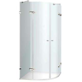   73 in. Frameless Neo Round Shower Enclosure in Chrome with Clear Glass