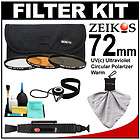 Zeikos 72mm UV/CPL/Warming Camera Lens 3 Filter Kit Set  