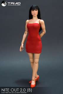 Triad Toys NITE OUT SET B 1/6 FEMALE Black & Red Dress  