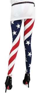 Funky Leggings American Flag Tights Legwear Pants Fashion  
