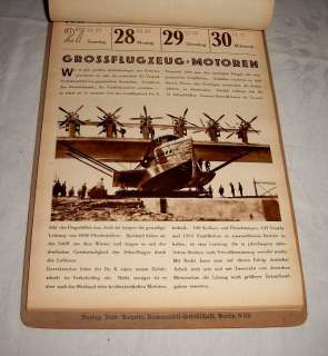 Deutscher Luftfahrt Kalender 1930 Ashelm Berlin orig.  