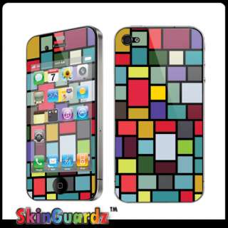 Retro Color Block Case Decal Skin To Cover Apple iPhone 4 / 4s 