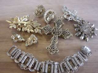   and Vintage rhinestone jewelry lot Weiss~Florenza~BSK~Juliana  
