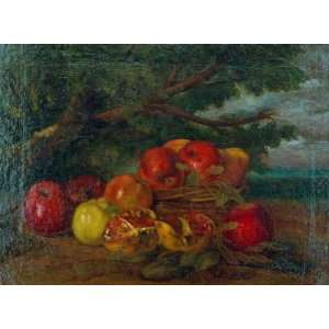 Leinwandbild auf Keilrahmen Gustave Courbet, Äpfel, Granatäpfel 