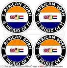 SOUTH AFRICA former S.African Born & Proud 50mm (2) Bumper Stickers 