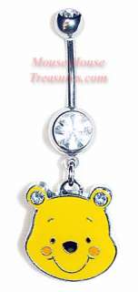 Disney Winnie the Pooh Head with stones charm dangles from an 8 mm 