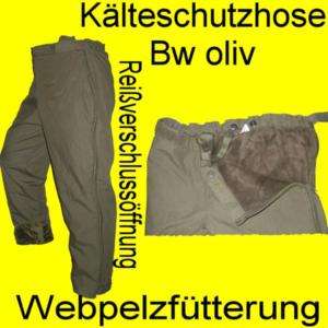 Thermohose Bundeswehr Kälte   Nässeschutzhose oliv Webpelzfütterung 