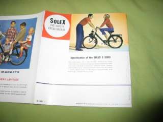 Vintage 1965 Velosolex Solex S 3300 Motorized Bicycle Bike Brochure 60 