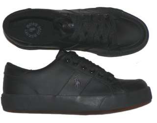 Polo Ralph Lauren Harold all Black shoes mens leather  