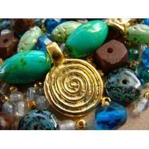 Perlen von Maddy   Inka Schatz Sonnengott Symbol Chysokoll Türkis 