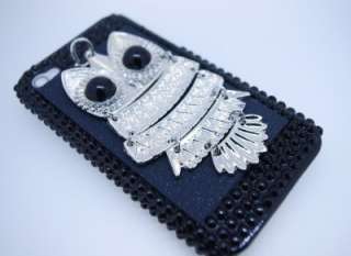 3D Owl Silver Accessories Hard Back Case Cover for iPhone 4  