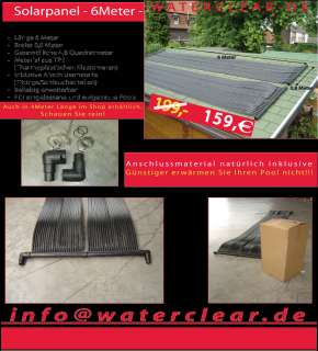 SOLARPANEL POOLHEIZUNG SOLARMATTE SCHWIMMBADHEIZUNG 6M  