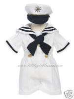 New Boy sailor suit Navy white sailor sz S M L XL 2 3 4  