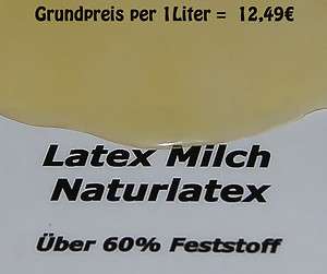 Latexmilch Flüssiglatex 1Liter  Ammoniakfrei  1L=12,49€ Semi 