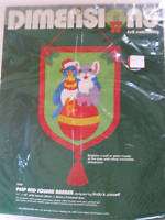 Vintage Dimensions Felt Embroidery Holiday Banner MIP  