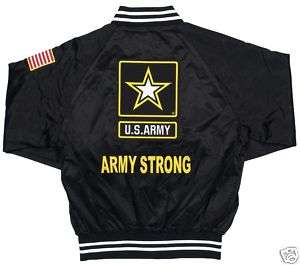 ARMY ARMY STRONG SATIN JACKETS EMBROIDERED W/ FLAG & EMBLEM 