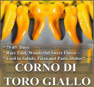  BULLS HORN COW HORN Pepper seeds TORO GIALLO pasta dishes GRILLED ETC